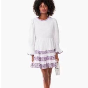 Purple Floral tiered mini dress